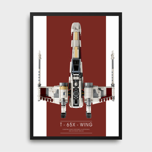 Personalised Star Wars LEGO® X-Wing Starfighter™ 75355, LED Wall Mounted Display Frame