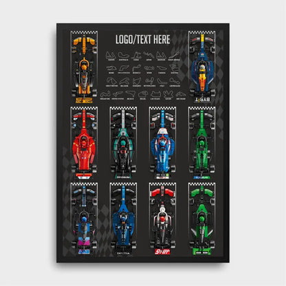 Personalised F1 LEGO Speed Champions 2025 Collection, Wall Mounted Display Frame
