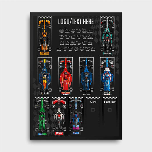Personalised F1 LEGO Speed Champions 2026 Collection, Wall Mounted Display Frame
